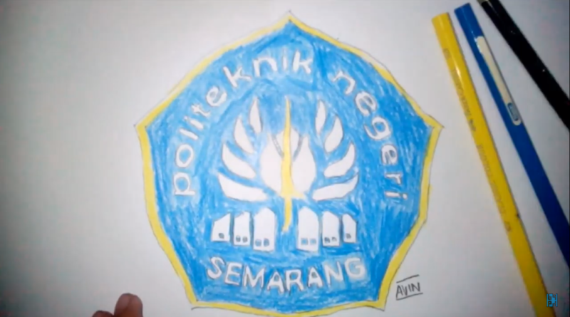 Menggambar Logo Politeknik Negeri Semarang Menggunakan Pensil Warna
